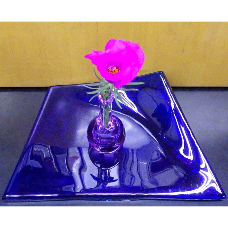 ガラスのオブジェ ガラスの置物 花瓶台 - 画像 (2)