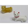 ガラス細工 箸置き 犬 白・茶 - Thumbnail Image 1