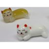 ガラス細工 箸置き 猫 白・茶 - Thumbnail Image 1