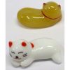 ガラス細工 箸置き 猫 白・茶 - Thumbnail Image 2